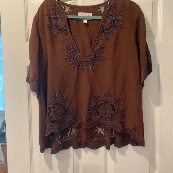 Cleobella Embroidered Blouse Large - Picture 1 of 12